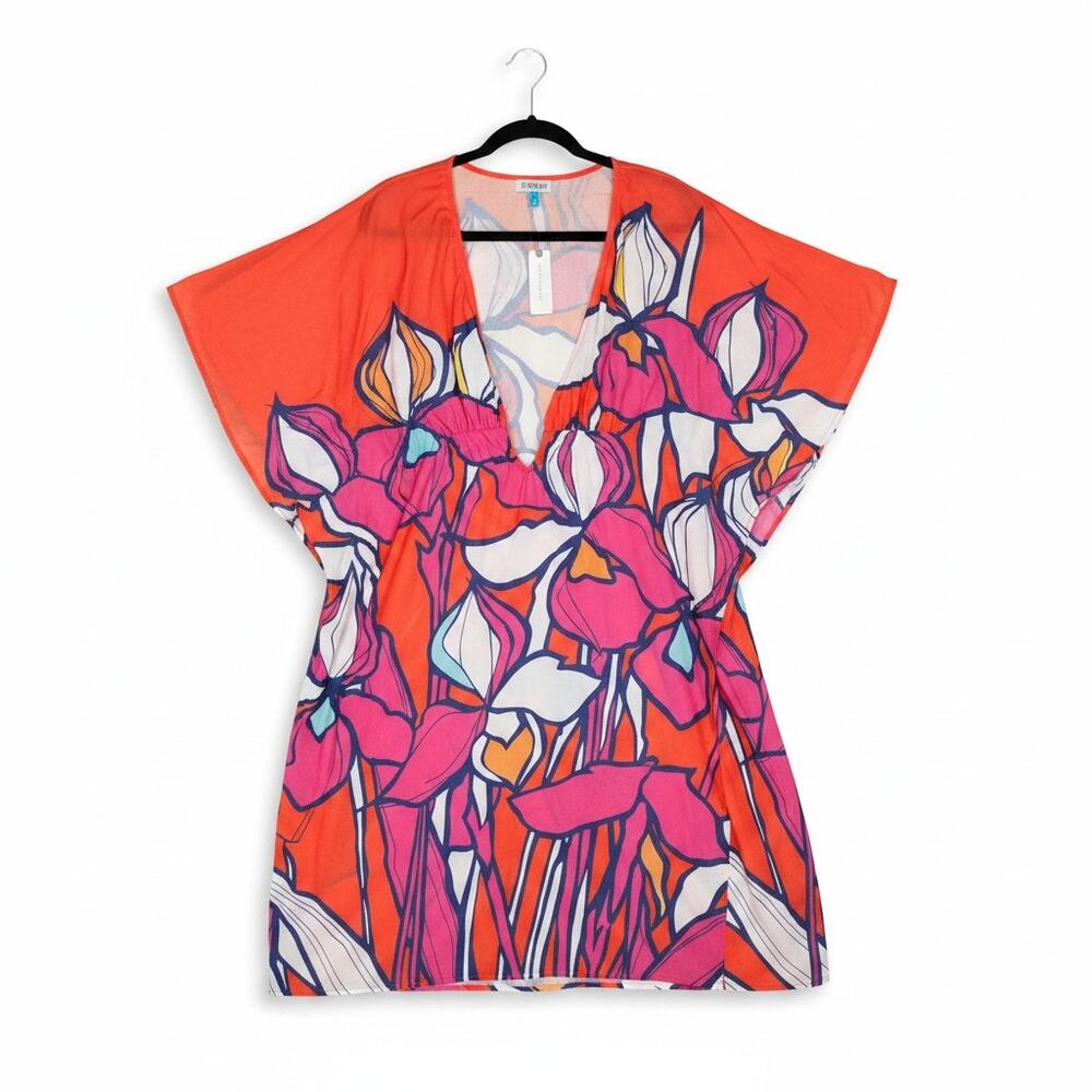 NEW Anthropologie M Allihop Floral Print Kaftan Square Caftan Cover-Up Boho
